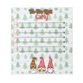 Kerstboom en kabouter aangepaste to-do lijst notitieblok (Voorkant)