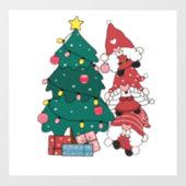 Kerstboom en kabouters raamsticker (Vel)