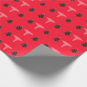 kerstboom en kaduceus omslagpapier cadeaupapier (Hoek)