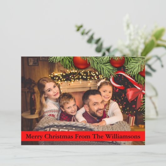 Kerstboom en Kandrietgrens Feestdagenkaart (Staand voorkant)