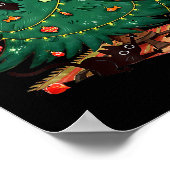 Kerstboom En Kat Schattige Kerst Kat Liefhebber Poster (Hoek)