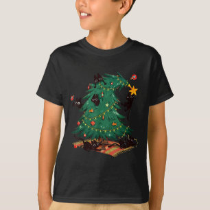 Kerstboom En Kat Schattige Kerst Kat Liefhebber T-shirt