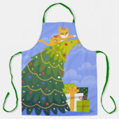 kerstboom en kat schort (Voorkant)