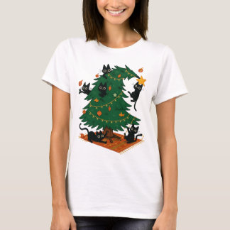 Kerstboom en Kat T-shirt