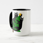 Kerstboom en Katten Humoristische Ei Nog voor Caca Mok (Voorkant links)