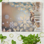 Kerstboom en kerstcadeaus waterverf theedoek (Gevouwen)