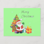 Kerstboom en Kerstman Prettig Kerstfeest groen Feestdagenkaart (Voorkant)