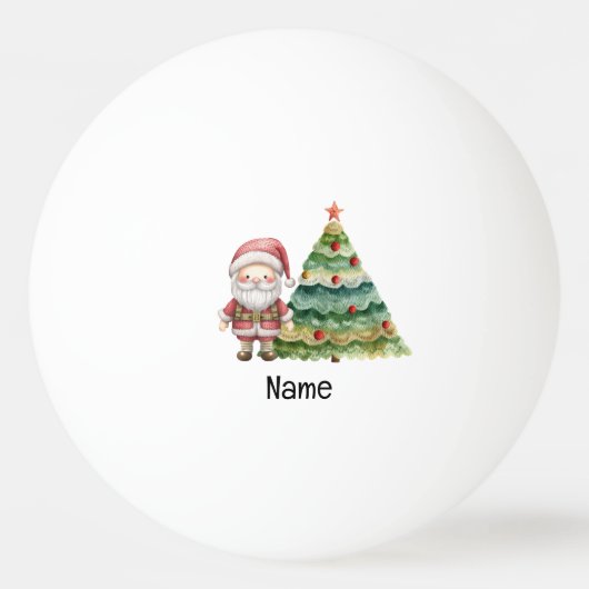 Kerstboom en Kerstman voor Speler Pingpongbal (Voorkant)