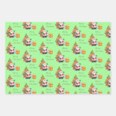 Kerstboom en Kerstman Vrolijk Kerstfeest Inpakpapier Vel (Voorkant)