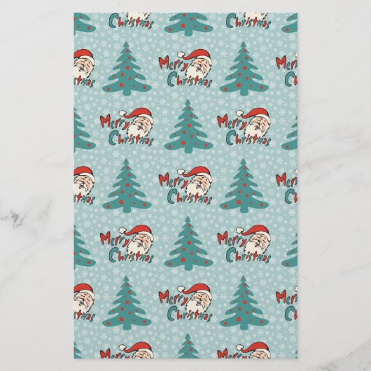 Kerstboom en kerstmanie briefpapier (Voorkant)