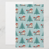 Kerstboom en kerstmanie briefpapier (Voorkant / Achterkant)