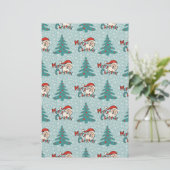 Kerstboom en kerstmanie briefpapier (Staand voorkant)