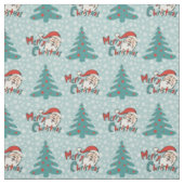 Kerstboom en kerstmanie stof (Swatch)