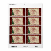 Kerstboom en kerstthema etiket (Full Sheet)