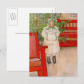 Kerstboom en kind in Furs Feestdagenkaart (Voorkant / Achterkant)