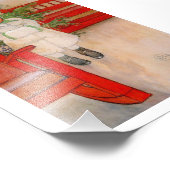 Kerstboom en kind in Furs Foto Afdruk (Hoek)