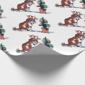 Kerstboom en Kitten, Louis Wain Cadeaupapier (Hoek)