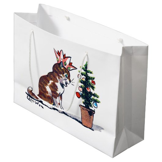 Kerstboom en Kitten, Louis Wain Groot Cadeauzakje (Voorkant Gekanteld)