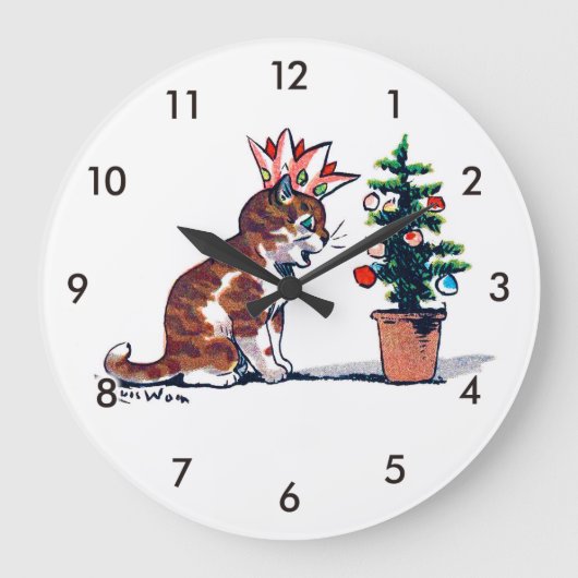 Kerstboom en Kitten, Louis Wain Grote Klok (Voorkant)