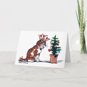 Kerstboom en Kitten, Louis Wain Kaart