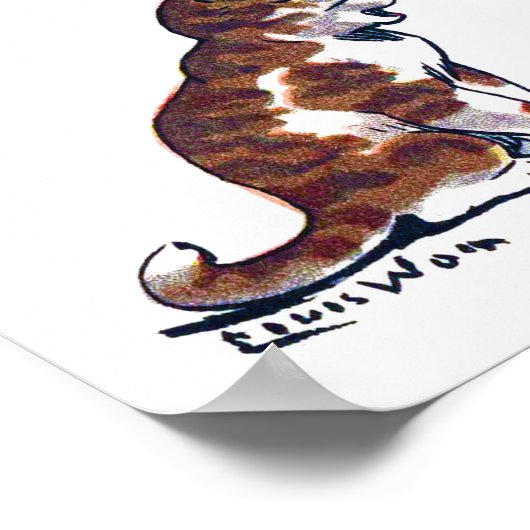 Kerstboom en Kitten, Louis Wain Poster (Hoek)