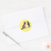 Kerstboom en Kitten, Louis Wain Ronde Sticker (Envelop)