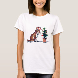 Kerstboom en Kitten, Louis Wain T-shirt