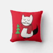 Kerstboom en knuffelkat kussen (Voorkant)