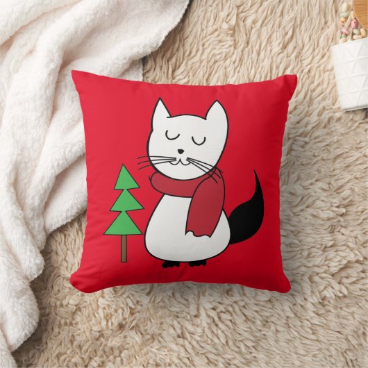 kerstboom en koffiekat kussen (Deken)