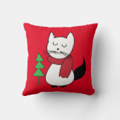 kerstboom en koffiekat kussen (Achterkant)