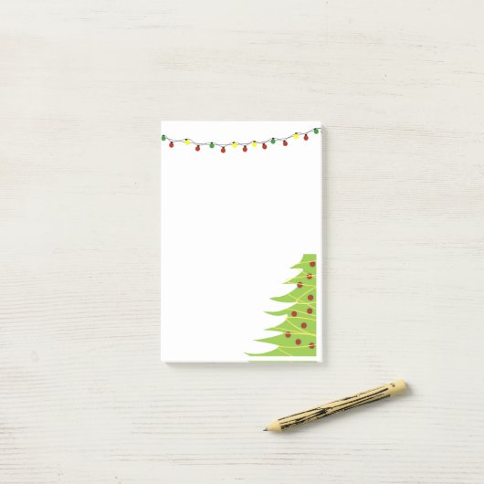 Kerstboom en lampjes post-it® notes (Op bureau)