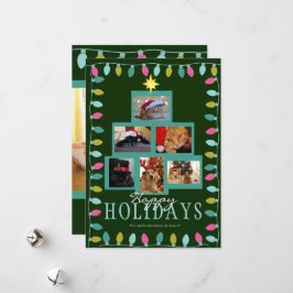 Kerstboom en licht foto feestdagenkaart