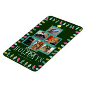 Kerstboom en lichte fotofeestdag Kaart Magneet (Linkerzijde)