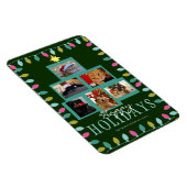 Kerstboom en lichte fotofeestdag Kaart Magneet (Rechterzijde)