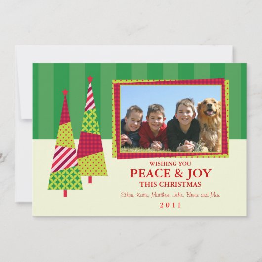  kerstboom en Lijst fotokaart Feestdagenkaart (Voorkant)