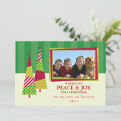  kerstboom en Lijst fotokaart Feestdagenkaart (Staand voorkant)