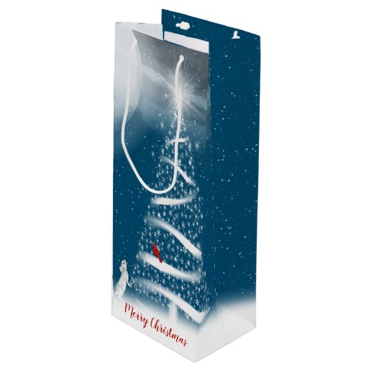 kerstboom en moonwijn wijn cadeautas (Voorkant Gekanteld)