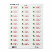Kerstboom en Ornament retour adreslabel Etiket (Full Sheet)