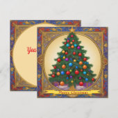 Kerstboom en Ornamenten in decoratief Lijst Feestdagenkaart (Voorkant / Achterkant)