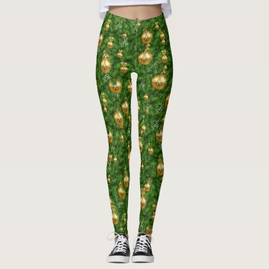 KERSTBOOM EN ORNAMENTEN LEGGINGS (Voorkant)