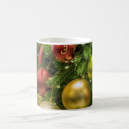 kerstboom en Ornamenten Mok witte koffie (Center)