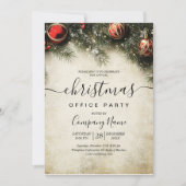 Kerstboom en Ornamenten Vakantie Kantoor Party Kaart (Voorkant)