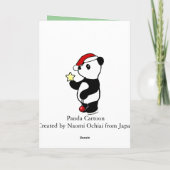 Kerstboom en Panda Cartoon Feestdagen Kaart (Achterkant)