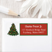Kerstboom en plaqueadreslabel etiket (Insitu)
