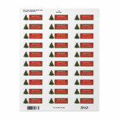 Kerstboom en plaqueadreslabel etiket (Full Sheet)