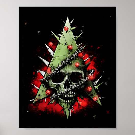 Kerstboom en punkrock harmoniëren met elkaar poster (Voorkant)