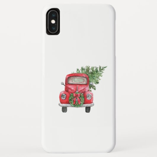 Kerstboom en Red Truck iPhone XS Max Hoesje (Achterkant)