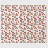 kerstboom en regenboogmodern patroon cadeaupapier (Vlak)