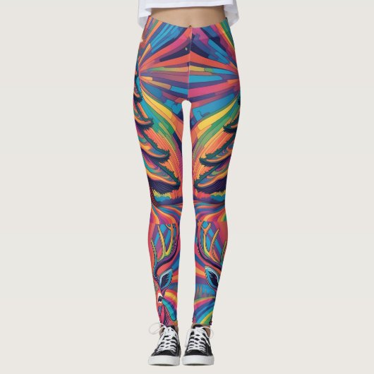 Kerstboom en rendier leggings (Voorkant)