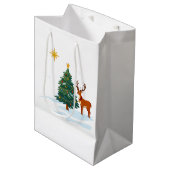 Kerstboom en rendier medium cadeauzakje (Voorkant Gekanteld)